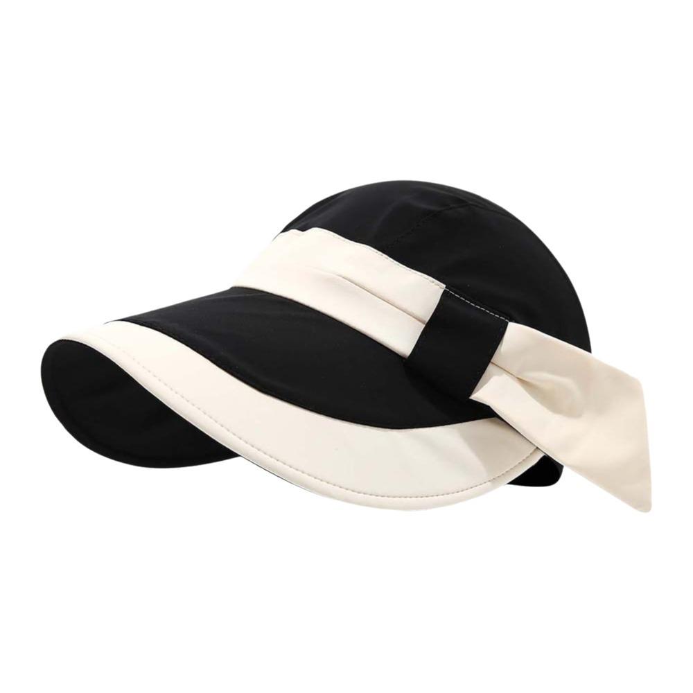Breathable Wide Brim Sun Cap Polyester Women Sunshade Hat Sunscreen Empty Top Hat Beach