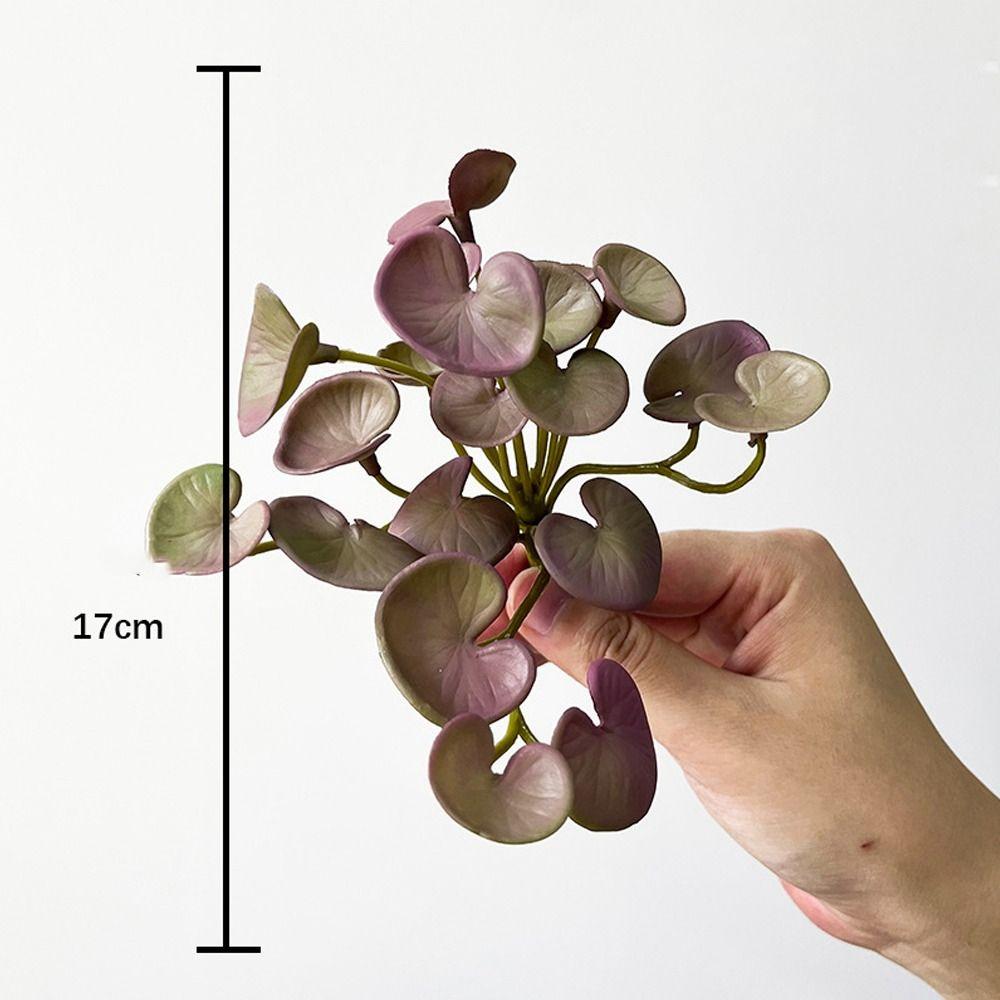 Handmade Artificial Copper Coin Grass Plants Soft Mini Bouquet Fake Ivy Leaf Leaves  Office