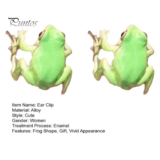 1 пара креативных забавных зажимов для ушей в форме лягушки, милый яркий внешний вид, женские серьги-гвоздики в позе животного, ювелирные изделия, подарок