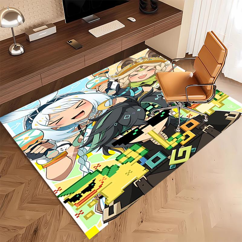 1pc Genshin Impact characters1 Print Area Rug - Soft, Washable Non-Slip Indoor Mat, Living Room, Home Office Decorative Rug,Office Decorative