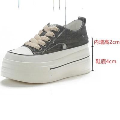 Ботильоны Koznoy из натуральной кожи, 6 см, деним, высокие каблуки, мокасины на шнуровке, разноцветные, супер высокая платформа, танкетка, женская обувь