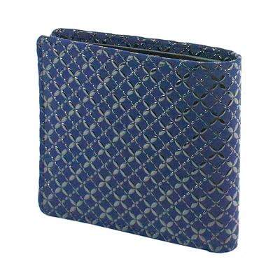 Кошелек Inden Bifold Bill C Тонкая оленьая кожа Темно-синий x Черный лаковый узор Cloisonné 2003-04-179