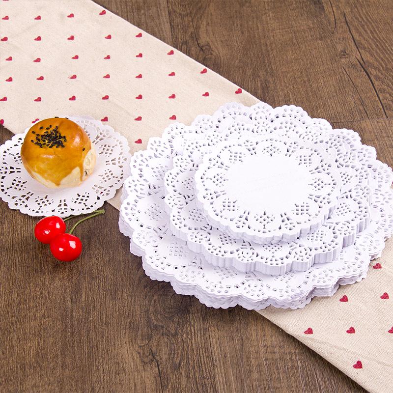 Lace Paper Doilies: Oil-Absorbing Baking Paper for Fried Foods, Cakes, and Bread - Round & Oval Floral Designs