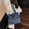 Большая вместительная джинсовая сумка-тоут женская сумка через плечо студенческая сумка для занятий