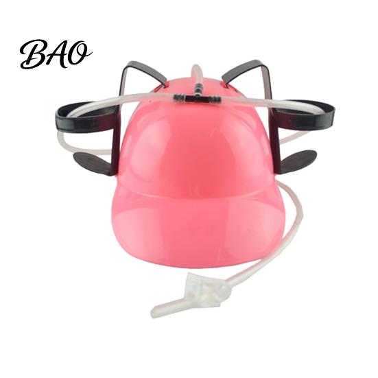 Party Headwear Drink Cap with Straw, Drinking Hat for Adults, Plastic Lazy Helmet, Hands-free Creative Beer Birthday Parties Festivals Home