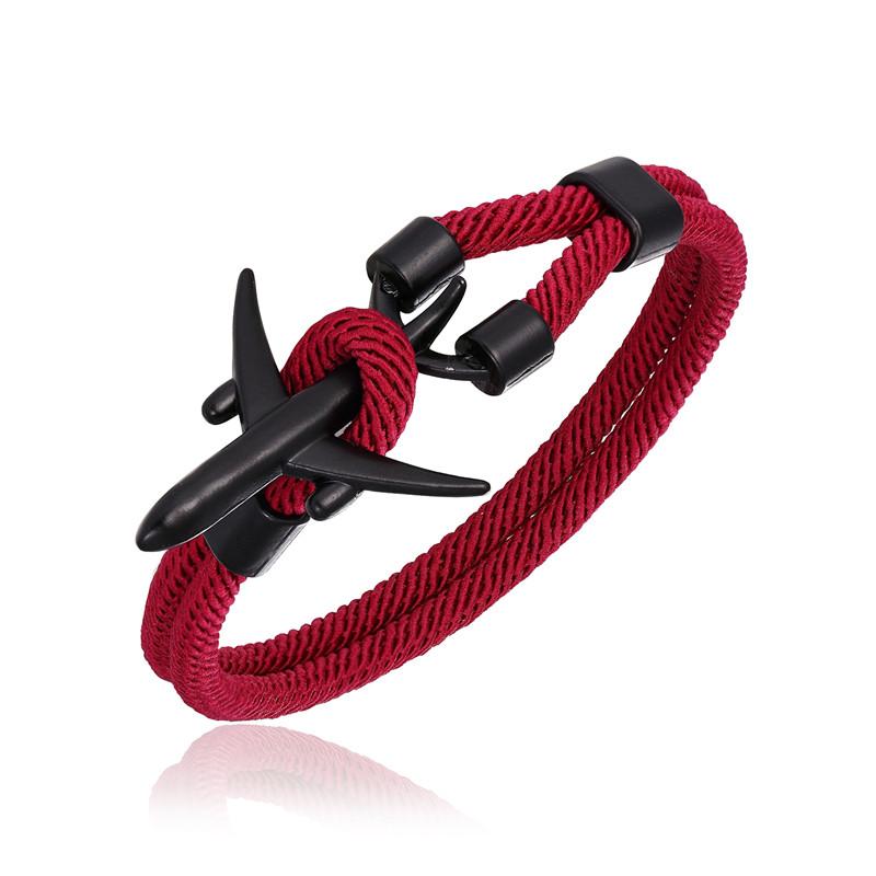 Airport Fashion Men Women Airplane Anchor Bracelets Charm Rope Chain Paracord aviation life Jewelry Pulseras hombres