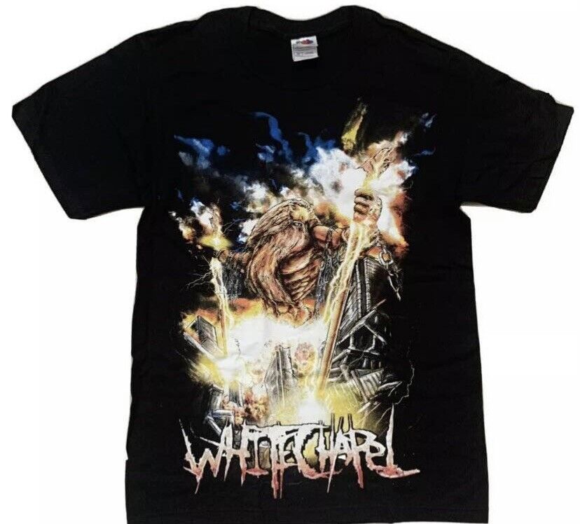 Винтажная никогда не ношеная футболка унисекс Whitechapel Angry God Yl