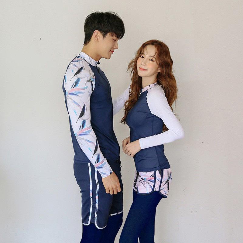 Унисекс Набор гидрокостюма с длинным рукавом для защиты от солнца 2025 - Купальник на молнии для пар