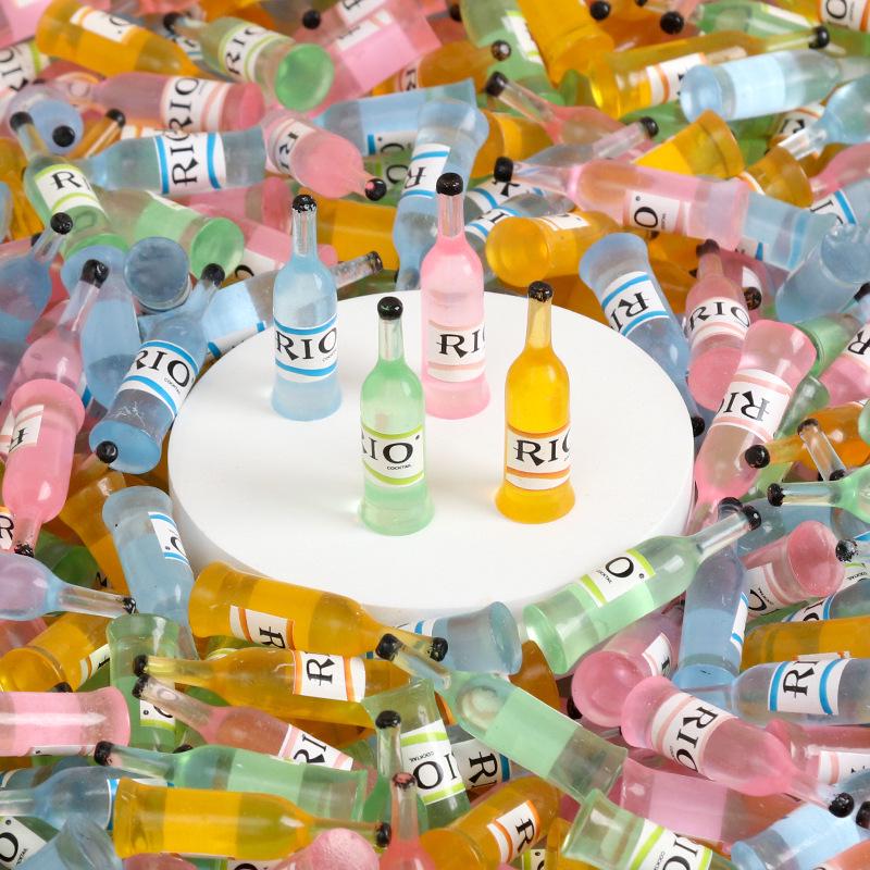 Mixed Style Realistic Mini Liquor Bottles Resin Accessories for DIY Ornaments