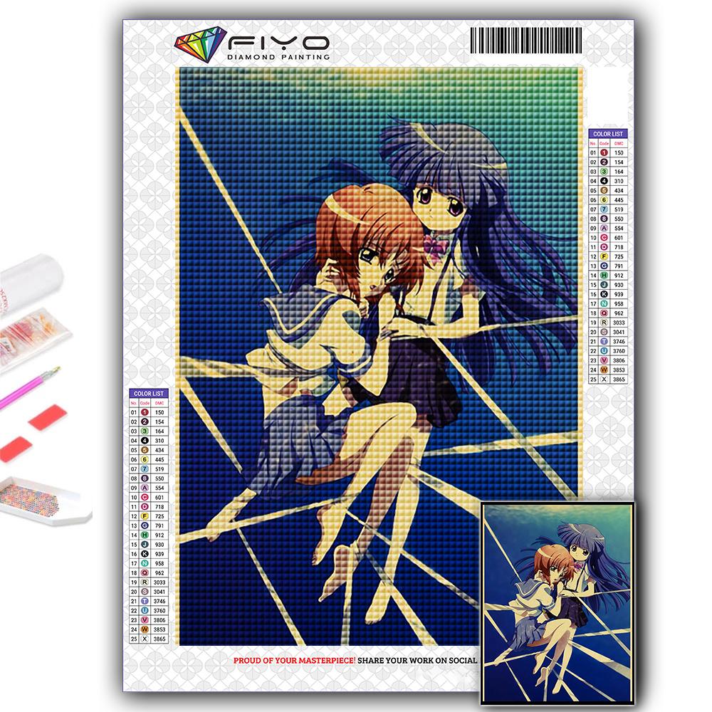 5D Алмазная картина Аниме Когда они плачут Хигураши DIY Алмазная вышивка Горный хрусталь Украшение дома