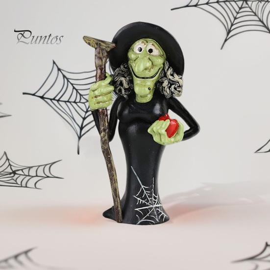 Украшения на Хэллоуин из смолы, черная кошка, тыква, ведьма, призрак, миниатюрные фигурки, украшения для дома и улицы, патио, сада