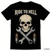 Vintage Mechanical Skull Biker Graphic TShirt Retro Piston Gear Print Pure Cotton Tee Punk Streetwear Unisex Top