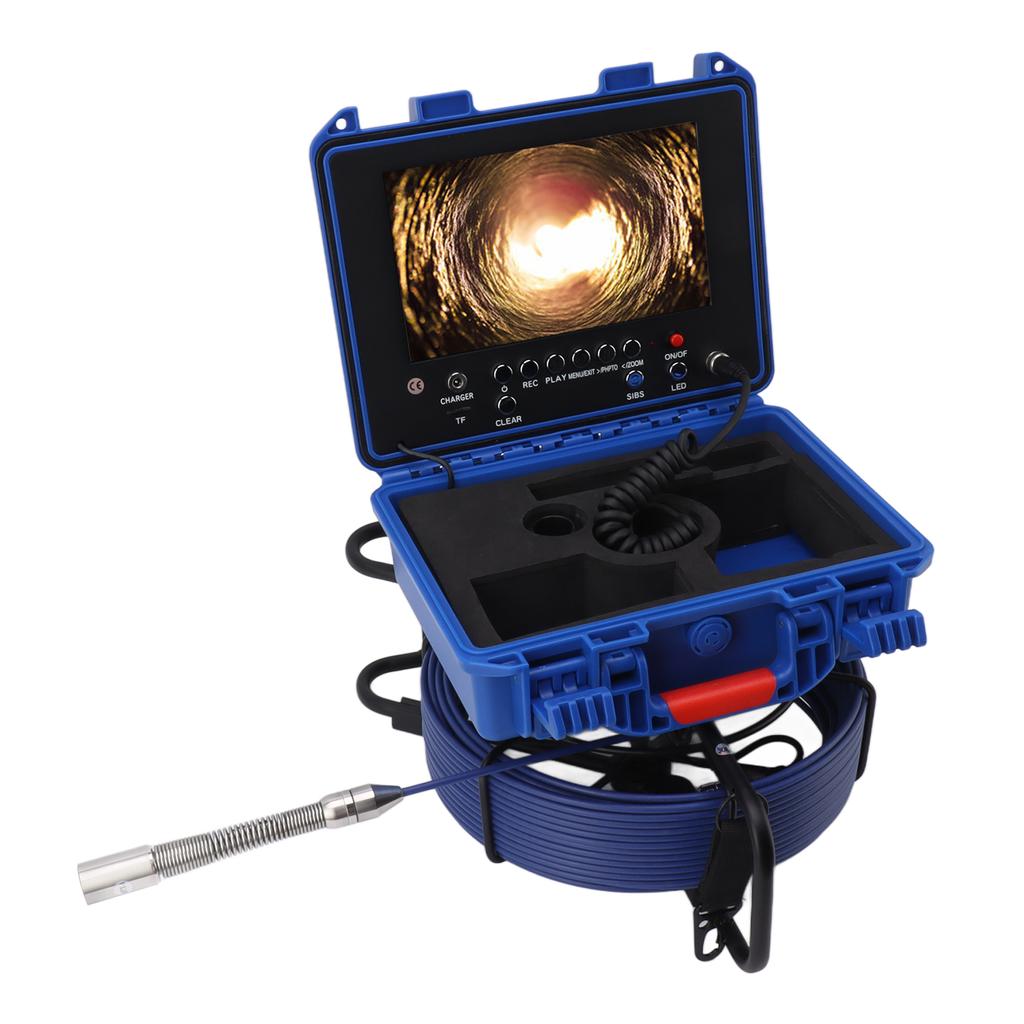 30m Pipe Drain Inspection Camera 17MM 1080P Pipe Endoscope with Meter Counter for Home Wall Duct