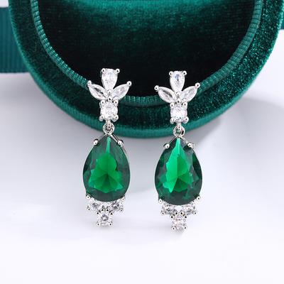 Новый Стильный Ретро Набор Серьги-Капли С Имитацией Бабушкиного Зеленого Темперамента Вечеринка Подарок на День Рождения