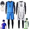 Anime Blue Lock Yoichi Isagi Cosplay Costume White Black Jersey Jumpsuit Football Bodysuit Halloween Carnival Party Clothes