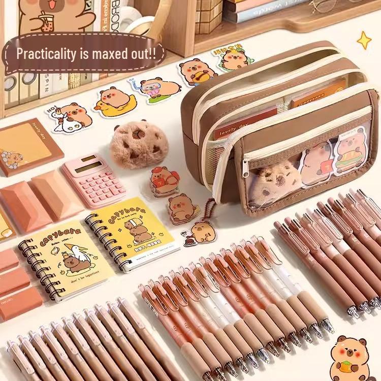 Капибара Прозрачный пенал большой вместимости, грязеотталкивающий, милый и стильный для учеников средней школы