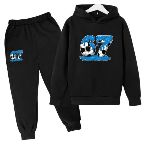 Fashion 67 Kid's Clothes Hoodie+Pants Suit Spring Autumn six seven meme Tracksuit 2pcs Set 3-12 Years Children zipper hoodies