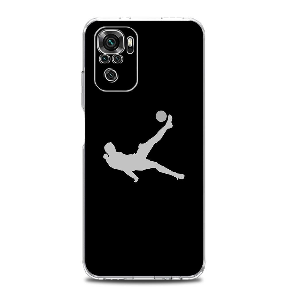 New Square Clear Phone Case For Xiaomi Redmi Note 12 11 9S 9 8 10 Pro+ 7 8T 9C 9A 8A K40 Gaming Cover Football Player Soccer Art