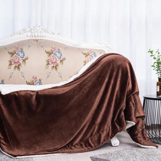 Yousheng Фланелевое одеяло Утолщенное Двухслойное Удобное на ощупь Одеяло Эластичный край Зимнее Теплое Плюшевое Одеяло Накидка на диван