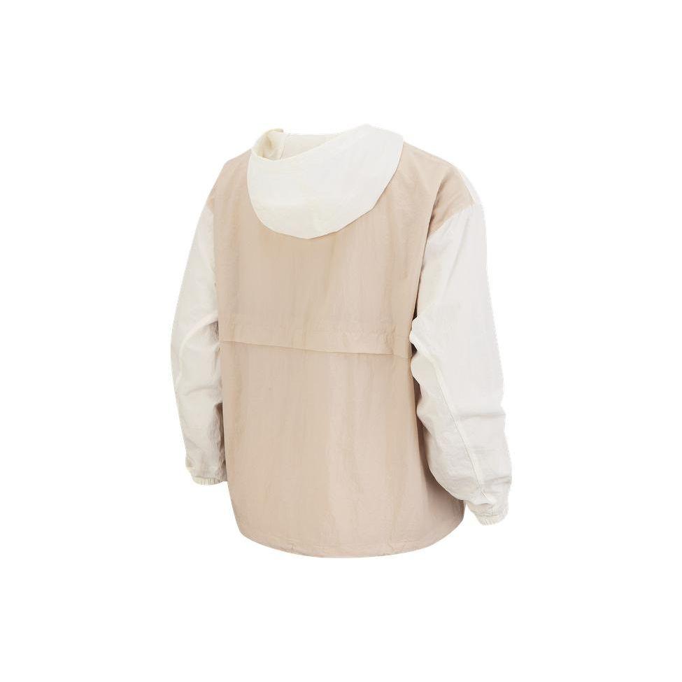 Nike Спортивная куртка свободного кроя с капюшоном в стиле колор-блок, женская куртка светло-слоновой кости, мерцающая, огненно-розовая DD2089-110