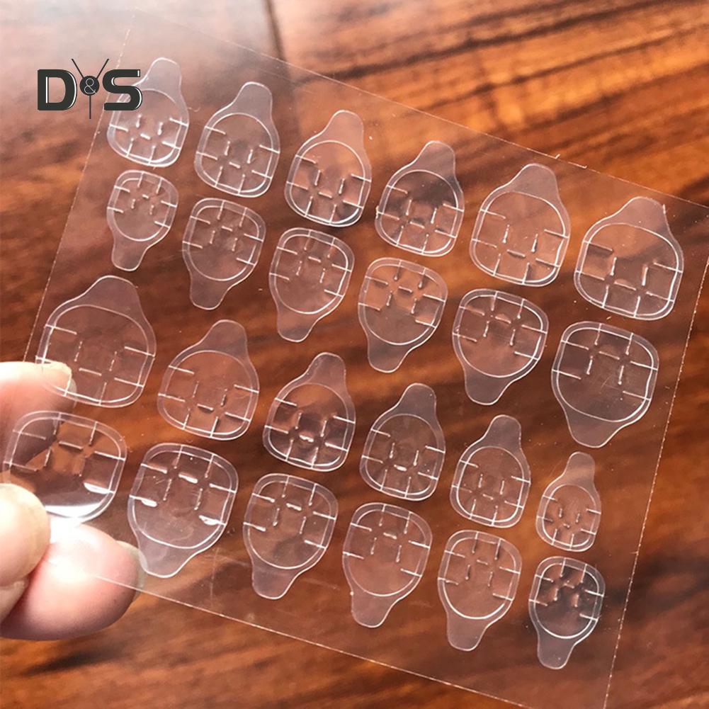 Fancystyle Nail Art 24Pcs Double Sided Adhesive Glue Tapes Tabs Clear Manicure for Fake Tip