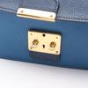 Used Miu Miu MADRAS BICOLORE Madras Shoulder Bag leather Blue Navy Used Women