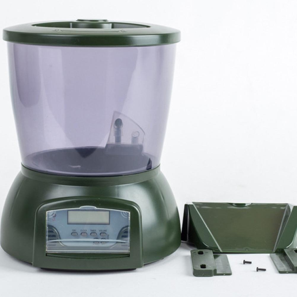 Автоматическая кормушка для рыб Прочная кормушка для аквариума ЖК-дисплей Таймер Кормушка для рациона для рыбного пруда Аквариум (Без