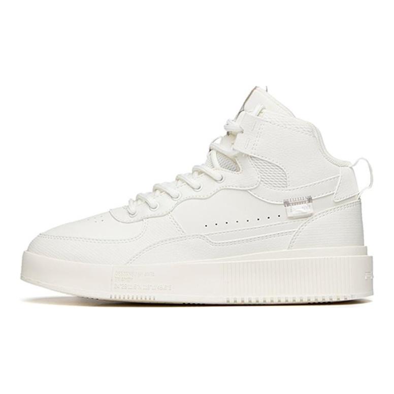 Anta Life Collection Abrasion Resistant Slip Resistant High top Skateboard Shoes Women's White 922138011-1