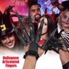 1Pc/Pair Halloween Articulated Fingers Scary Fake Fingers Skeleton Hand Cosplay Finger Glove Horror Ghost Claw Prop Party Decor