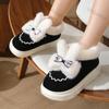 Women's Cute Bows Cotton Fluffy Shoes New Winter Warm Shoes Soft Plush Anti-slip Girls Outdoor Anti-slip Light Weight Slippers