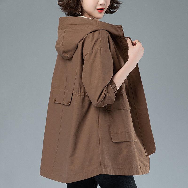 Женский тренч средней длины на кулиске - Двухслойный, повседневный и универсальный для весны/осени