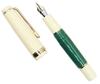 Gullor Mini Fountain Pen Gold Acrylic Pocket Bent Trim, Pen, Green, Nib.