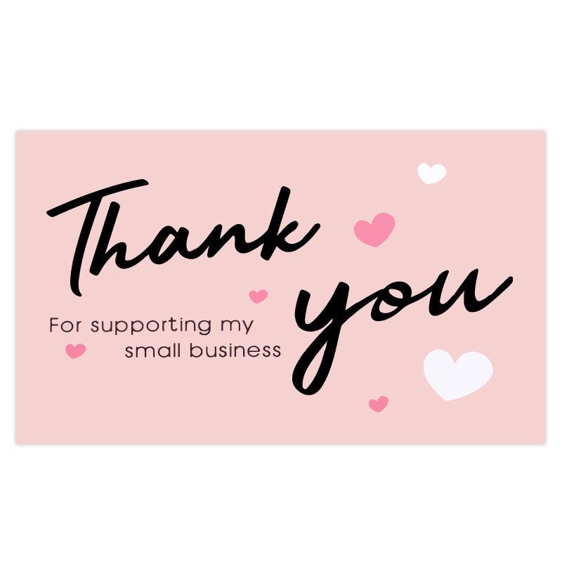 Black Thank You Greeting Cards, 50 Sheets/Pack
