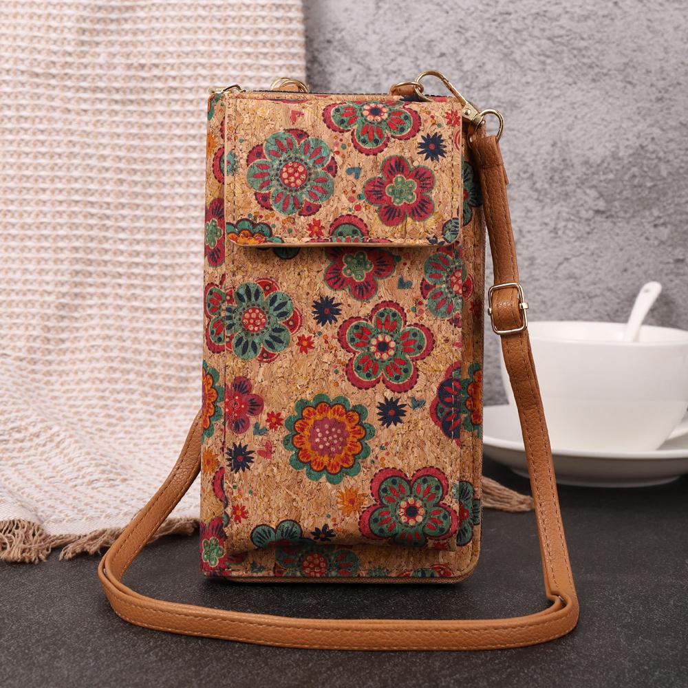 Retro Bohemian Style Wallet Flap Crossbody Bags Women Mini PU Leather Shoulder Purses and Handbags for Girls Ladies Phone Flower Designer Bag