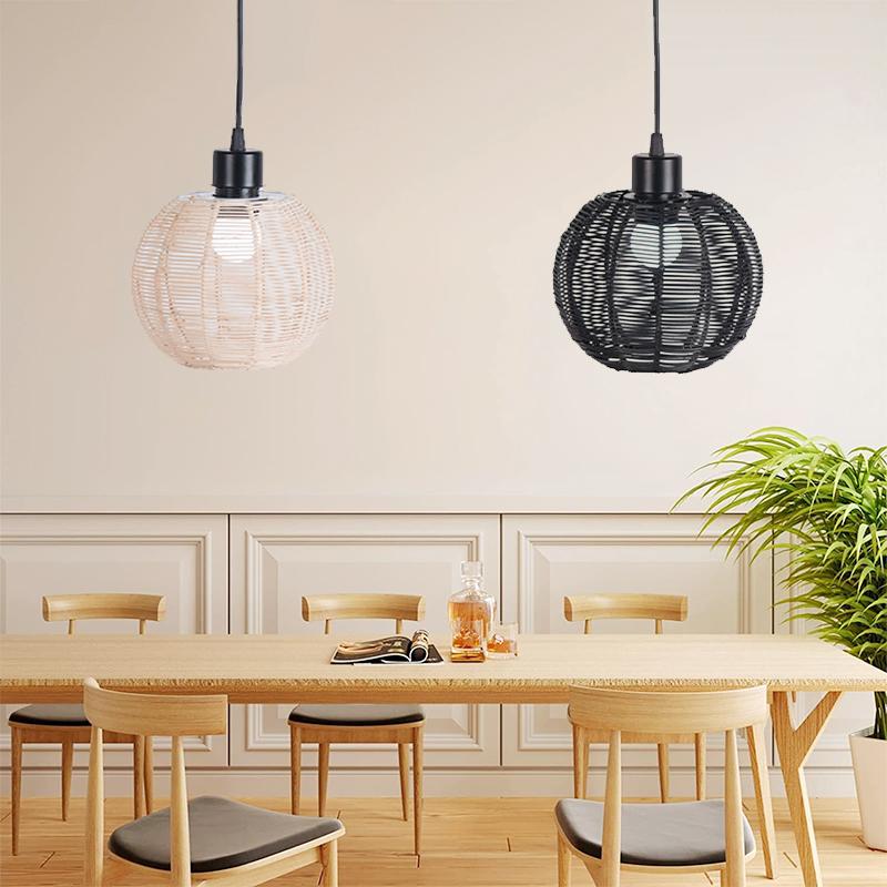 Ретро плетеный абажур имитация лозы веревка крышка лампы подвесная люстра ресторан кухня светильник аксессуары домашний декор