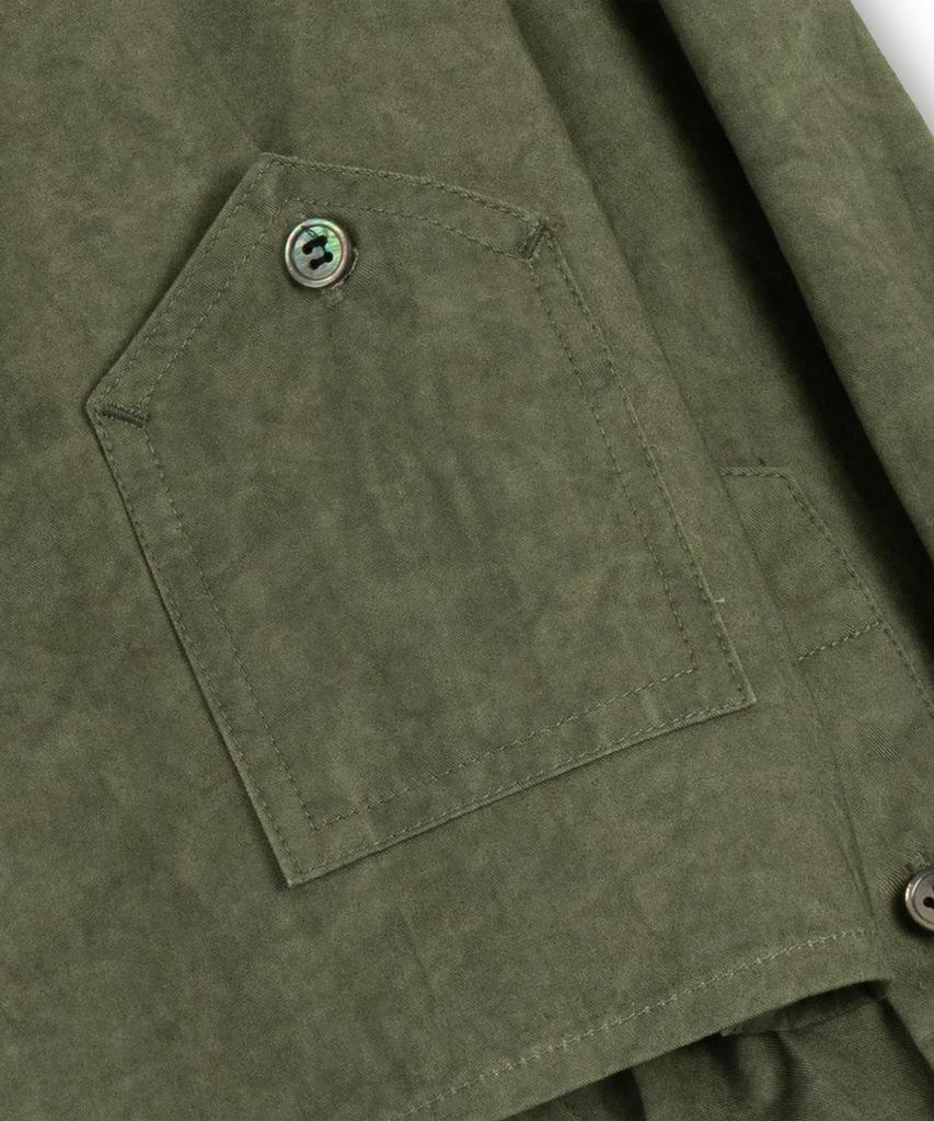 MUDSALT Washed Crop Work Shirt Olive