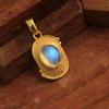 Очаровательные ювелирные изделия из стерлингового серебра 925 пробы с желтым золотом, подвеска с лунным камнем, июньский камень