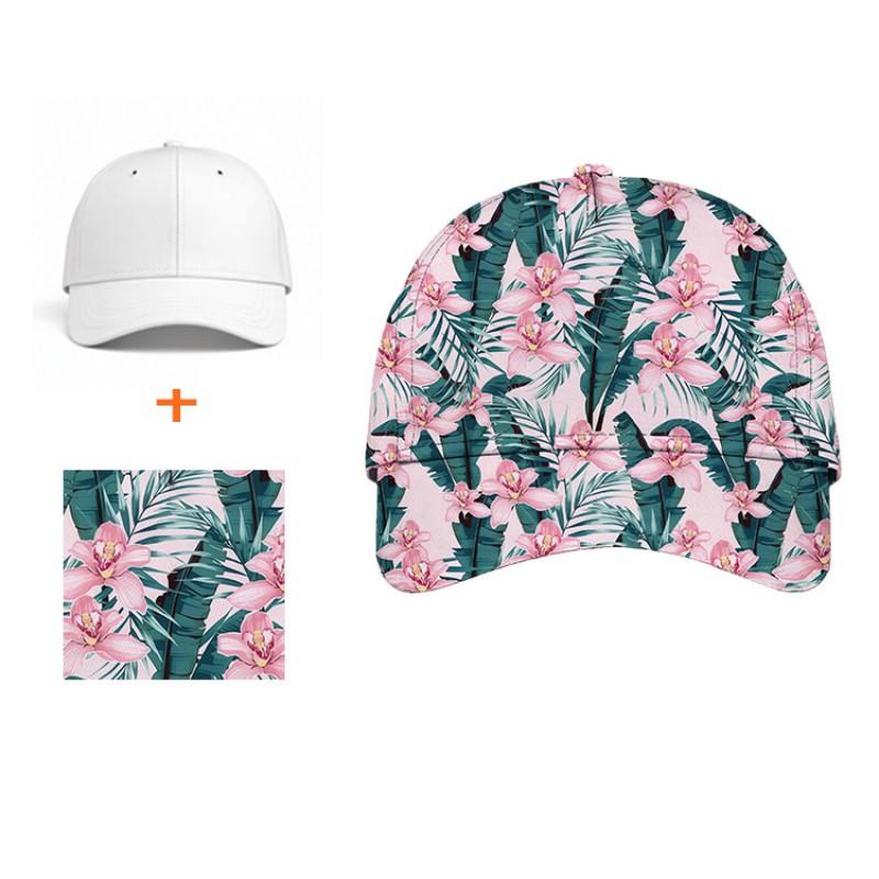 Unisex Foldable Baseball Cap With Botanical Print Digital Outdoor Sun Protection Hat Adjustable Short Brim