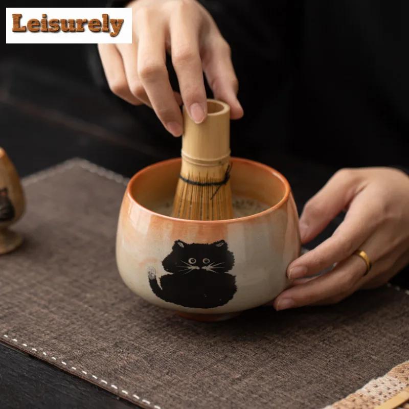Набор для чая матча из обожженного в дровяной печи фарфора «Чжие Кот», керамическая подставка для чайных кистей, чаша для матча, набор чайных ложек «Байбэньли», инструменты для приготовления чая.