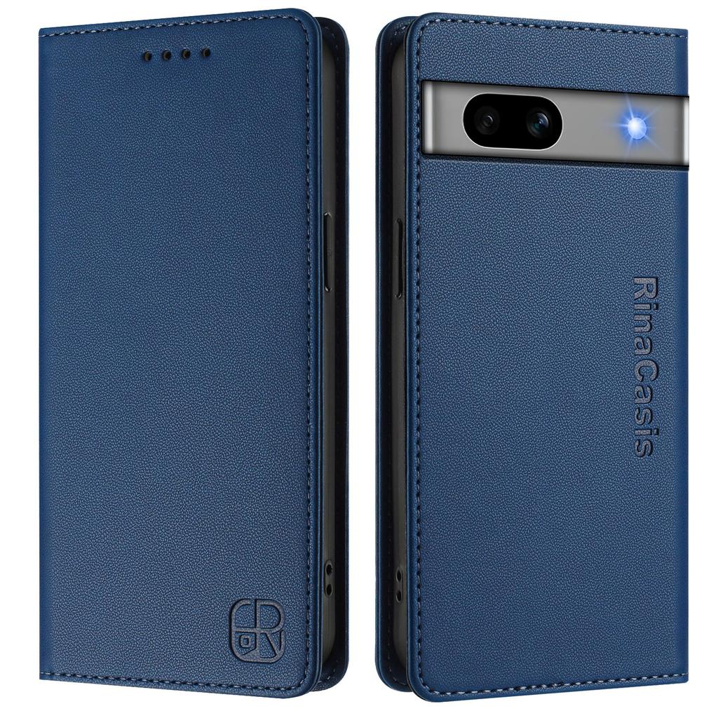 For Google Pixel 7a Leather Case RINACASIS RC01 Phone Cover with RFID Blocking Wallet Stand