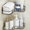 Угловые полки для хранения в ванной комнате, настенная стойка, держатель для шампуня, железная сливная корзина для душа, органайзер без перфораторов, аксессуары для ванной