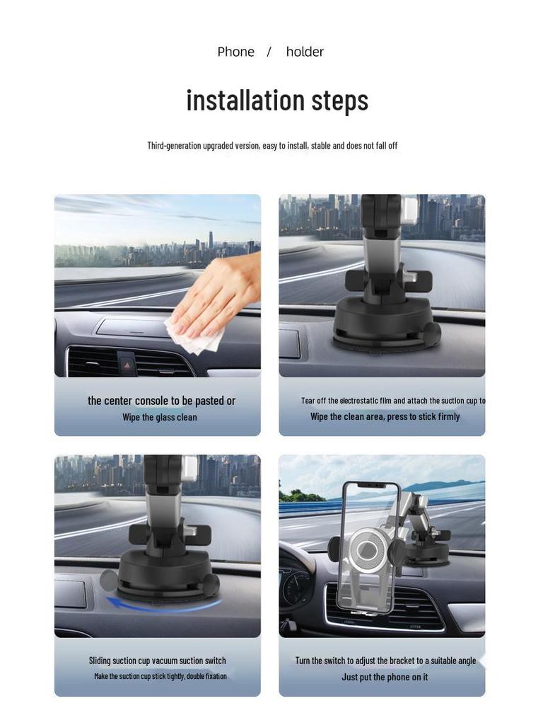 New Model Car and Truck Suction Cup Phone Holder with Cross Design