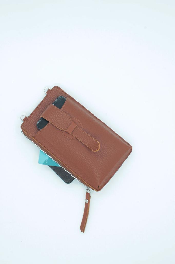 Women's Stylish and Useful Shoulder Bag Tan Rolax Zippered Two-Compartment Multi-Purpose Phone Bag