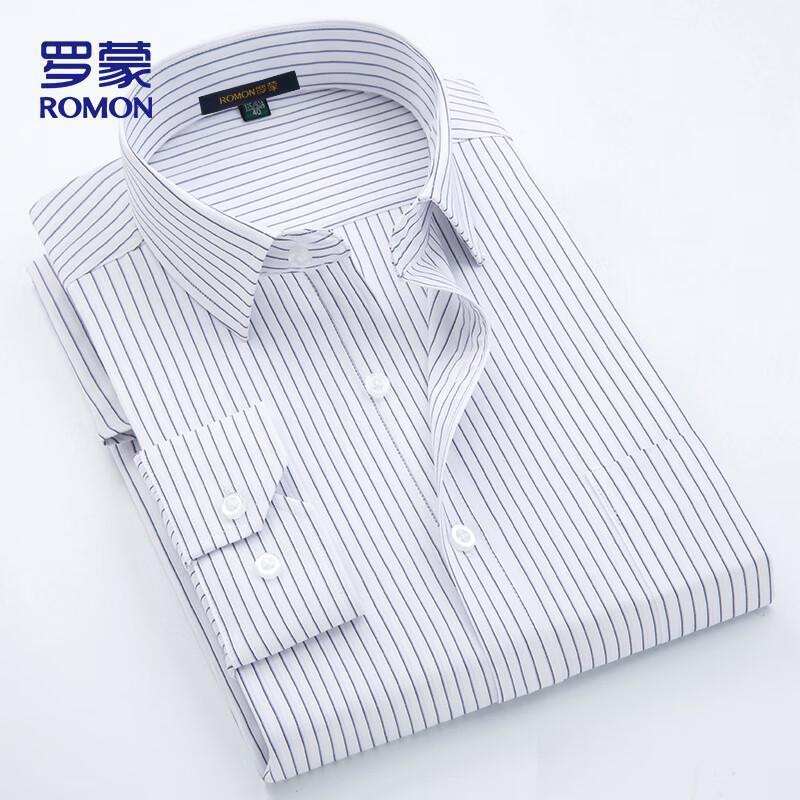 ROMON Мужская рубашка в полоску с длинным рукавом в стиле business casual