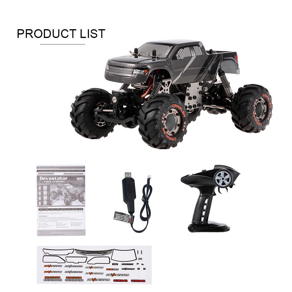 HBX 2098B 1/24, 2,4 ГГц, 4WD, 4WS, Devastator Rock Crawler RTR с двойным сервоприводом, внедорожный радиоуправляемый автомобиль