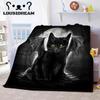 Witch Black Cat Halloween Throw Blanket Cat Mysterious Divination Witchcraft Lucifer Portable Flannel Blanket for Bedding Travel