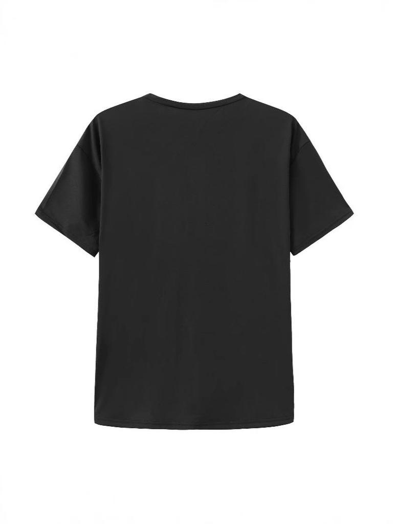 Women's Spring/Summer 2026 Casual WIFE Print Round Neck T-Shirt