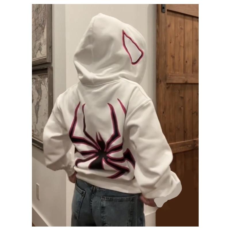 Y2k эмо женская уличная толстовка с капюшоном в стиле панк толстовки на молнии графический свитшот большого размера в готическом стиле Харадзюку Kpop альтернативная мужская одежда