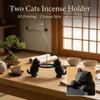 Minimalist Two Cats Incense Holder 3D Printing Tabletop Incense Base Relaxation