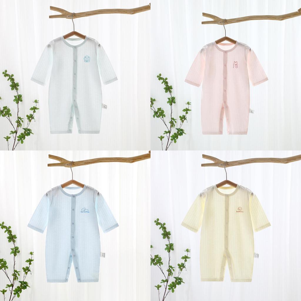 Baby Summer Cotton Romper With Long Sleeves For Newborns And Infants